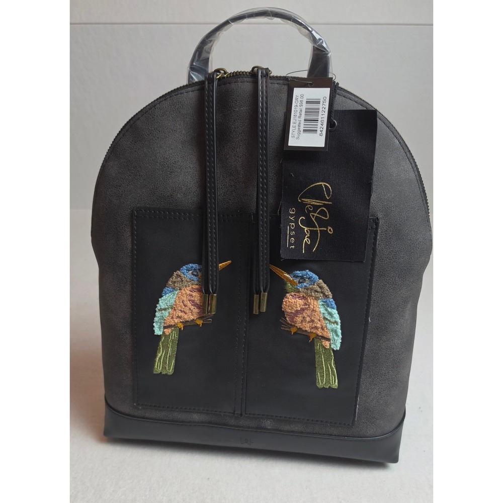 Cleobella Gypset Gray Faux Suede Embroidered Bird Backpack NWT EJ181019-GRY